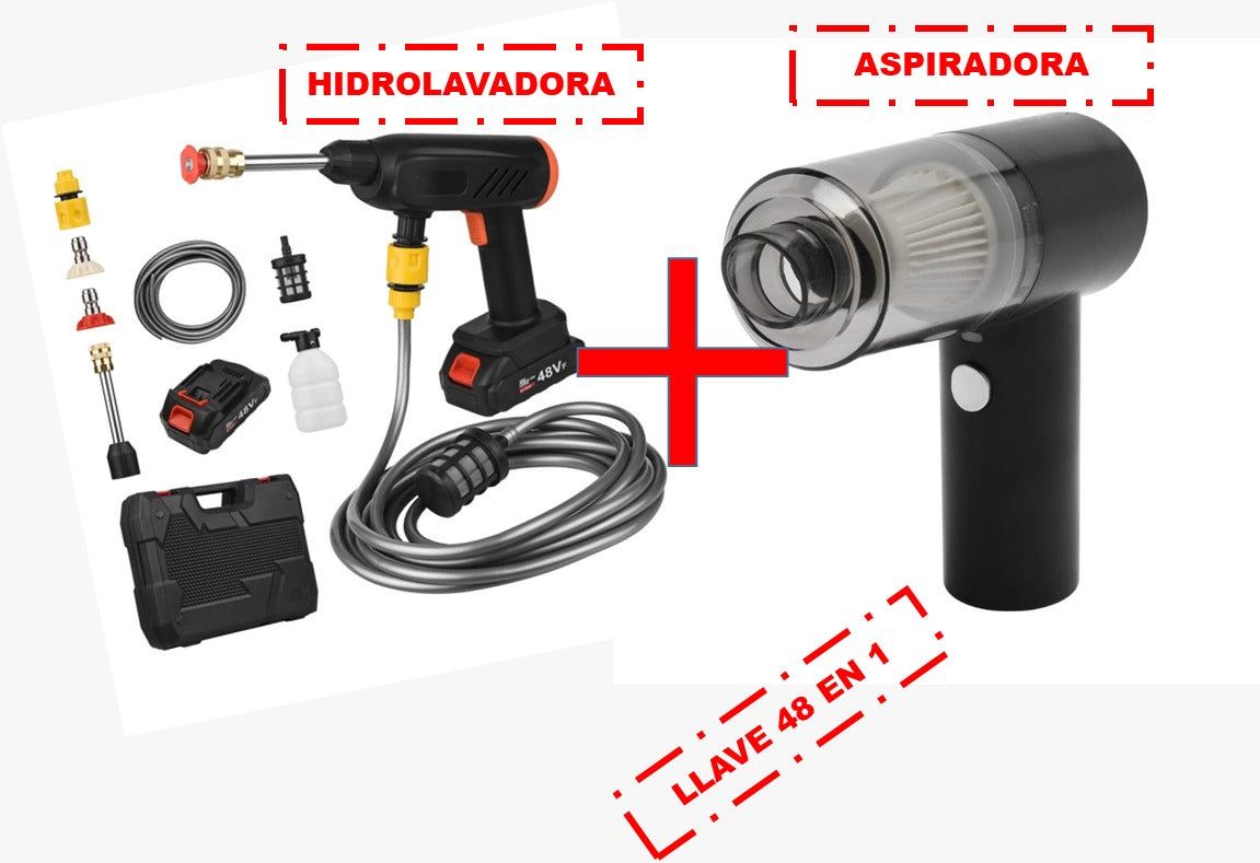 HIDROLAVADORA + ASPIRADORA + LLAVE 48EN1 - Ziion.co